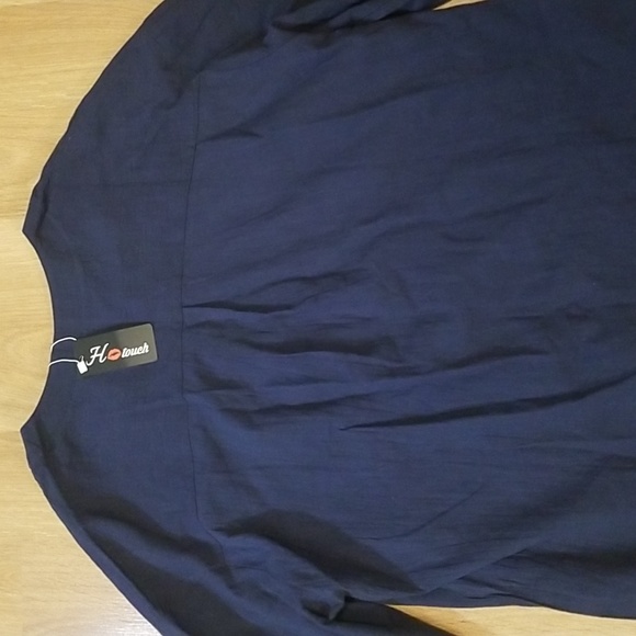 Hotouch dark blue long sleeve pullover v neck blouse size small NWT - Picture 7 of 8
